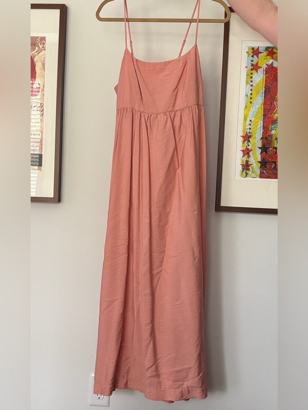 a new day Dusty Coral Maxi Slip Dress with Spaghetti Straps, back bow